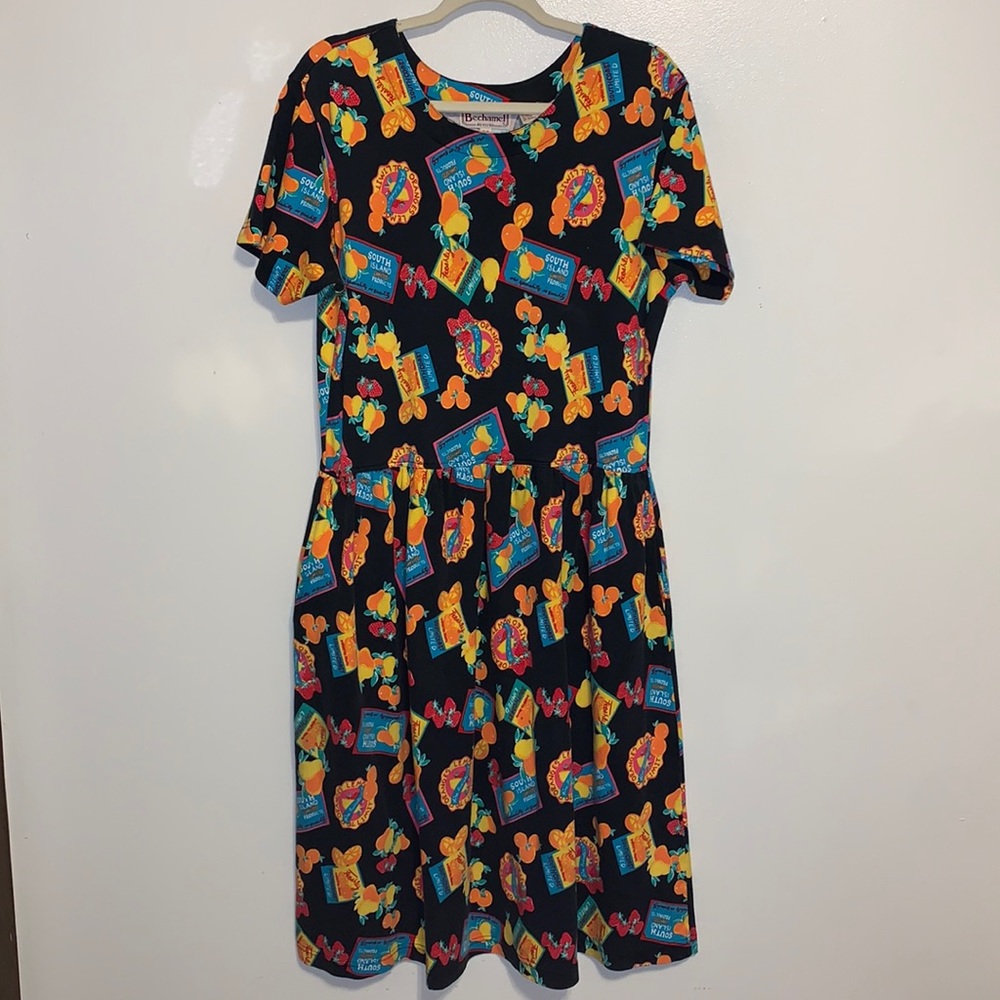 Vintage Bechamel novelty Cottagecore prairie midi dress with pockets